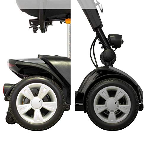 Intermed Scooter Elettrico SC-100 Blue Metallizzato - 4 Ruote, 4 Ammortizzatori, Pieghevole - Adatto Interni/Esterni - Conforme CE