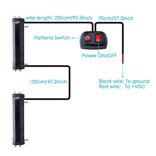 Wowtou Led Amber Emergency Strobe Lights For Trucks Tractors Snow Plows Escort Vehicles Pilot Cars Utv, Waterproof 2 In 1 Surface Mount Grille Hazard Warning Safety Flashing Lightbar #TOP6