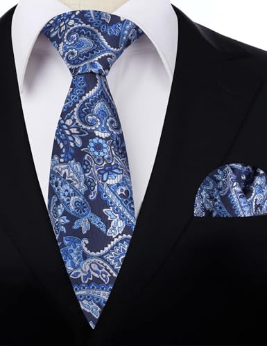 Image of Alizeal Mens 3.15'' Vintage Paisley Tie Pocket Square Set