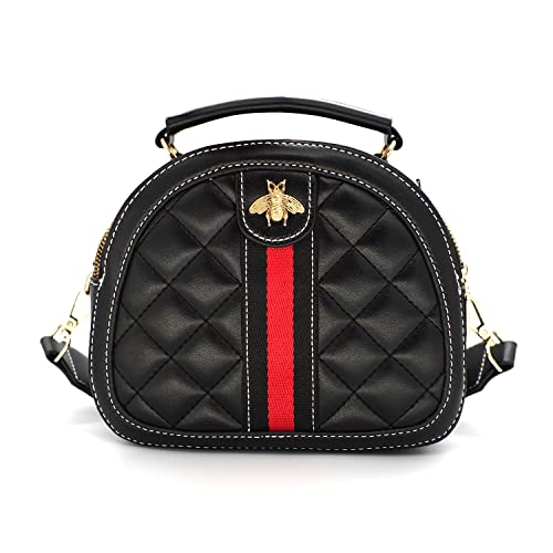 Beatfull Designer Bee Crossbody Bags for Women Leather Quilted Shoulder Purse Small Top Handle Handbag