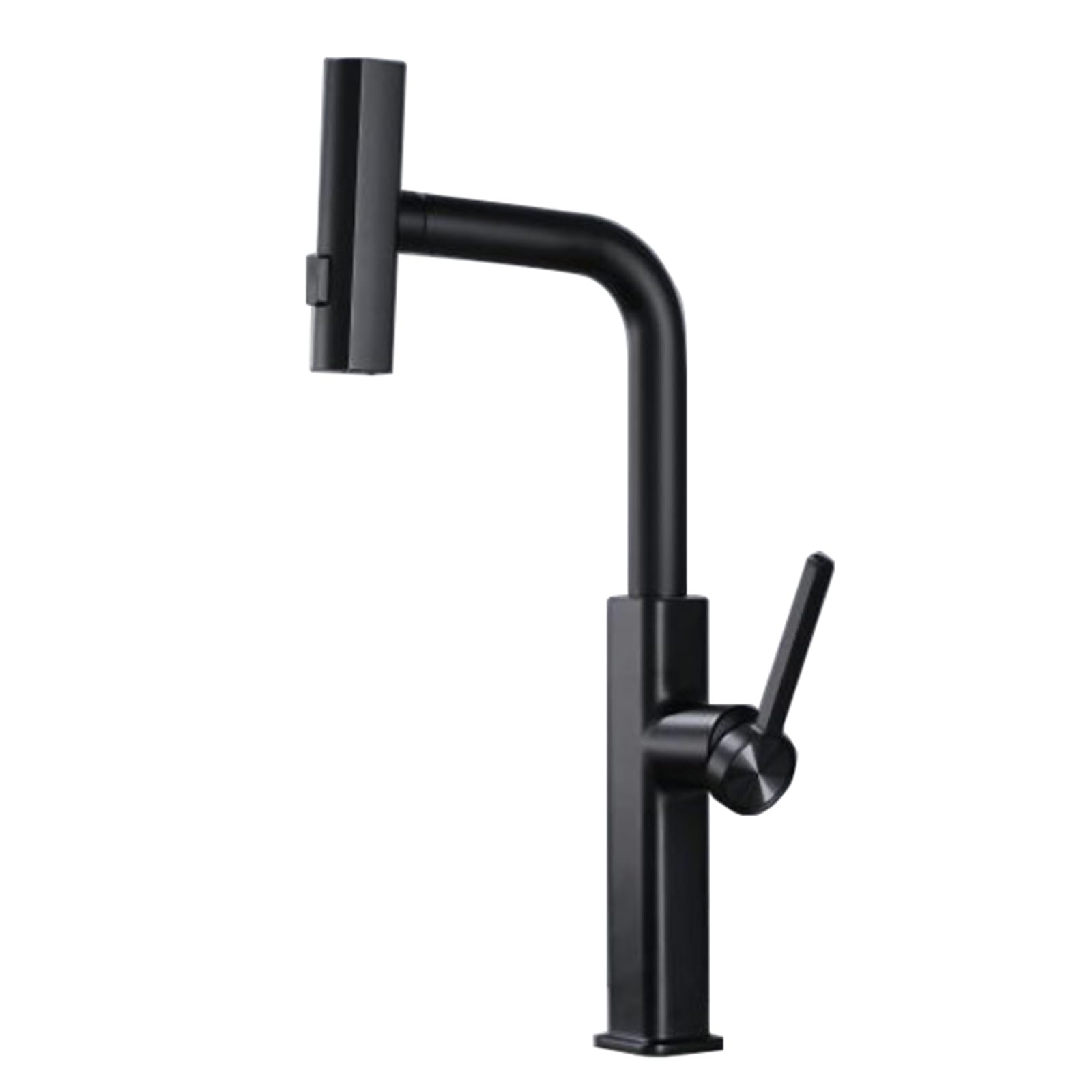 ZYCHSJXA Black Kitchen Taps with Pull Out Spray 3 Modes 360° Swivel Waterfall Tap Mixer Single Lever for Sink
