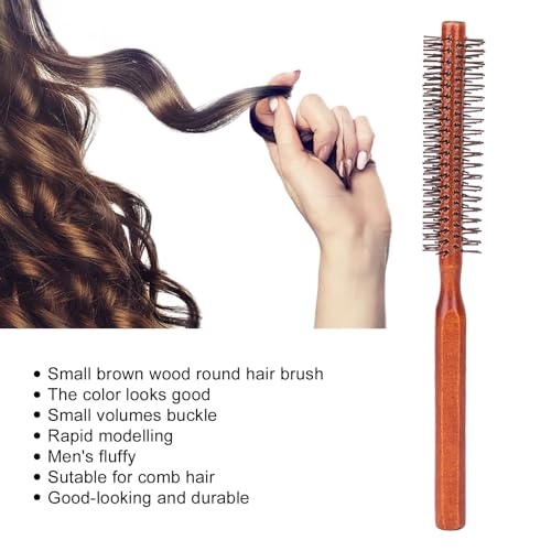 Agatige Small Round Hair Brush, Nylon Bristles Curling Comb Quiff Roller Hair Styling Brush for Wet Hair Bangs, Beard, Lifting - Image 3