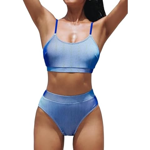 CUPSHE High Waisted Scoop Neck Bikini Set Cover