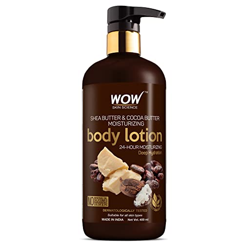 Image of WOW Skin Science Shea Butter and Cocoa Butter Moisturizing Body Lotion & WOW Skin Science 99% Pure Aloe Vera Gel for Face