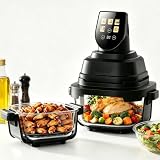4.2 Quart Air Fryer, 5 Preset Cook Modes,Transparent 2 Fry Bowl
