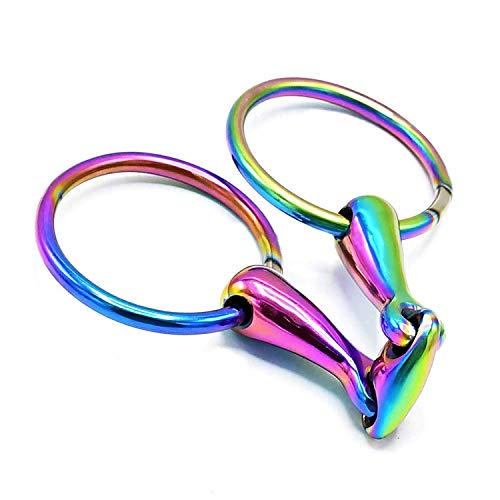Precise Canada: Rainbow Mutli Color Horse Bit Loose Ring Lozenge Fat Link Stainless Steel Snaffle Equestrian Tack Shows BT-0105