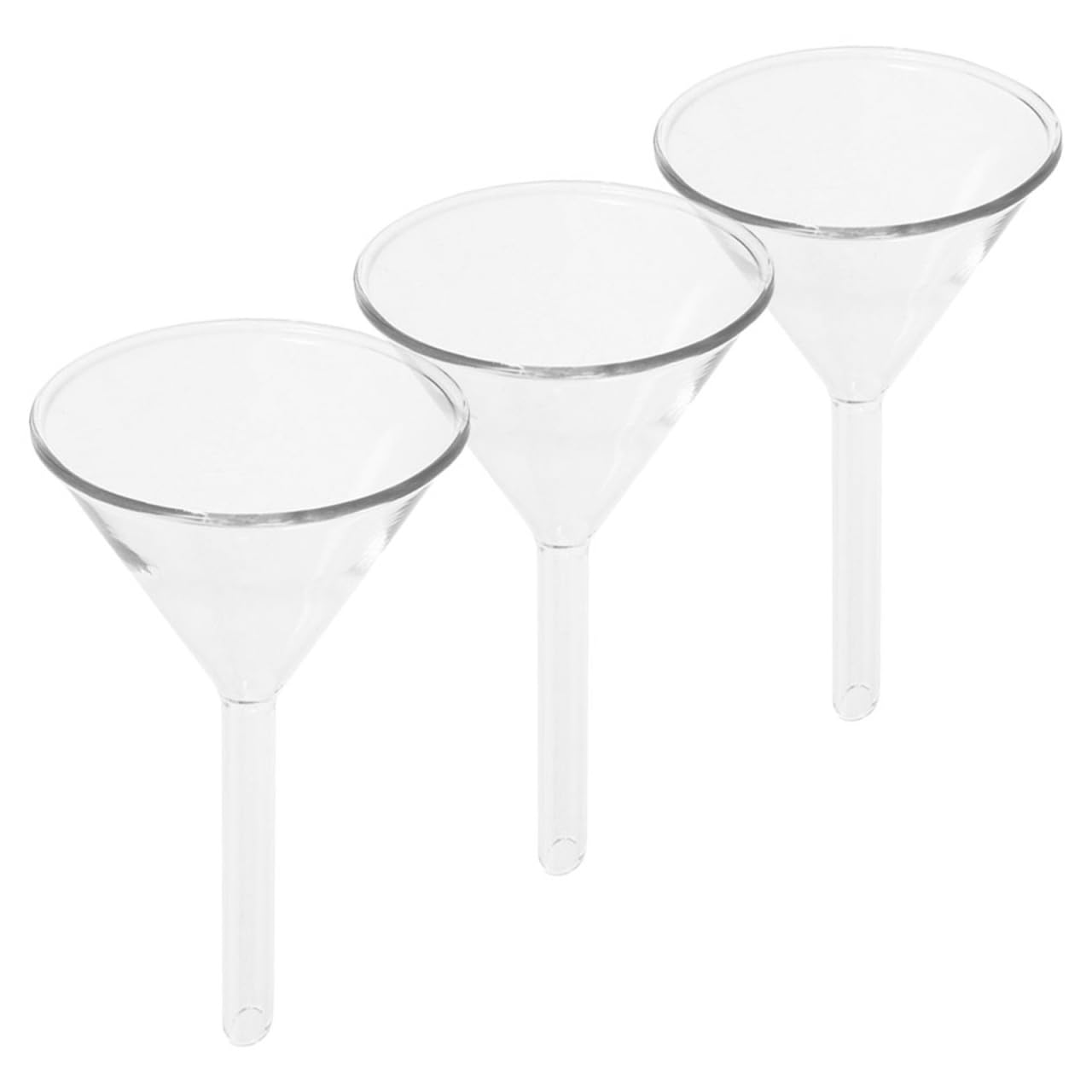 Kichvoe Lot De 3 Entonnoirs En Verre Transparent De Laboratoire Avec Large Ouverture ContrôLe PréCis Pour Filtration Et Remplissage Scientifique Compact Et LéGer
