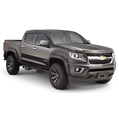 Bushwacker Pocket/Rivet Style Front & Rear Fender Flares | 4-Piece Set, Black, Smooth Finish | 40969-02 | Fits 2015-2022 Chevrolet Colorado w/ 5.1' Bed