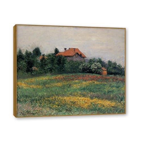 Tableaux Impressionnistes Paysage Normand - Toile Décors Murale 30x36cm Cadre Teck