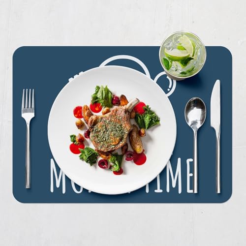Sets de table bleu Munch Time souples et naperons grand format liège
