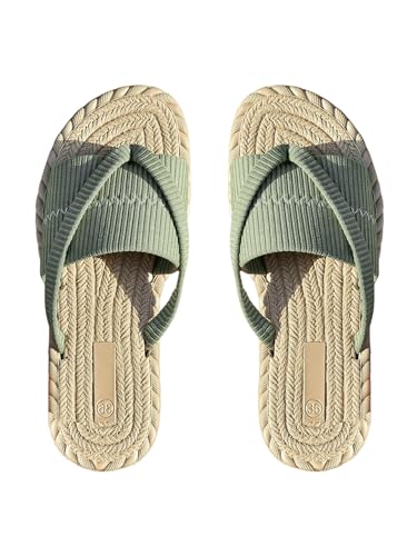 GORGLITTER Women's Open Toe Thong Dressy Sandals Summer Beach Flip Flops Trendy 2025 Slide Sandals