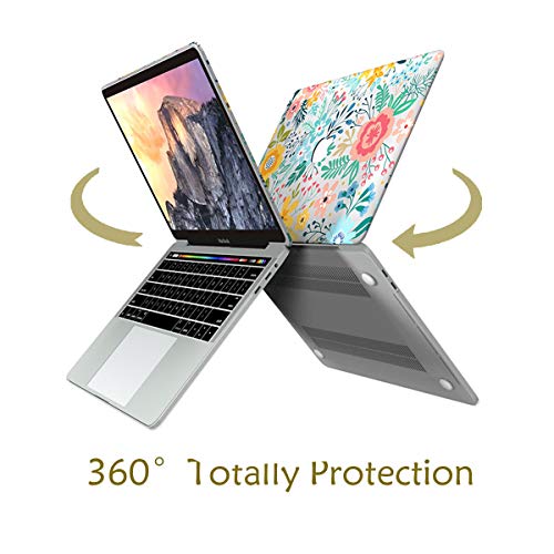MacBook Case Flower Laptop Case Plastic Hard Shell for MacBook Air 11.6-inch Model A1465/A1370 with Keyboard Skin Cover and Screen Protector - Thumbnail 4