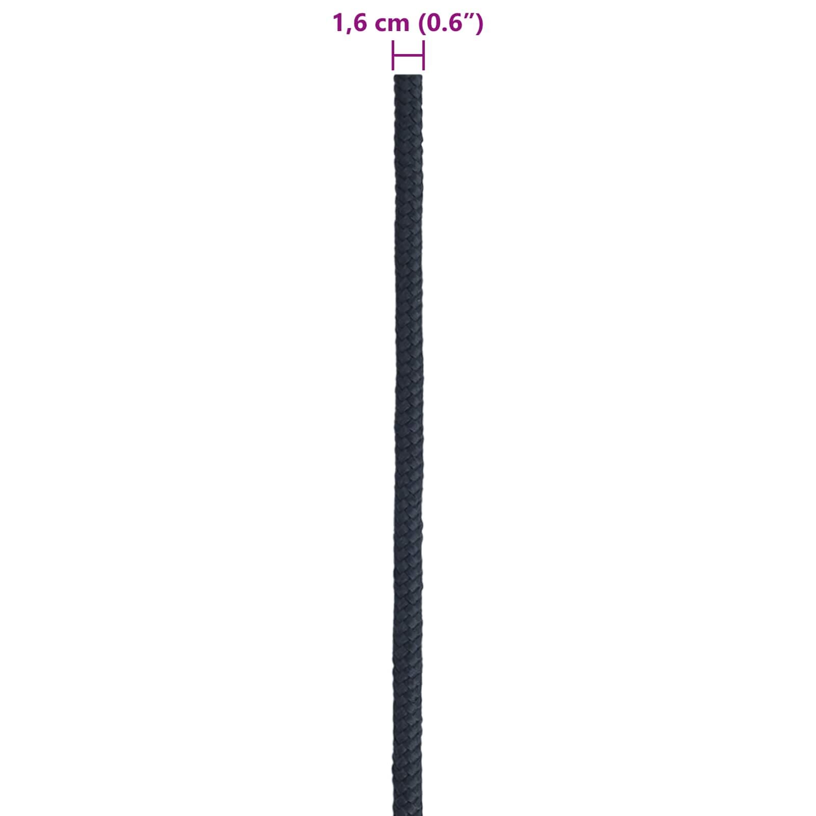 Polyester-Bootseil Königsblau 1,6 cm × 25 m | Wetterfest, UV-beständig, niedrigdehnend, robustes Polyester