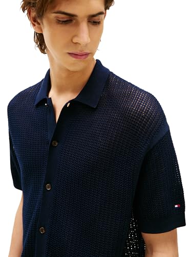 Tommy Hilfiger Men's Structured Knit Short Sleeve Regular Fit Overshirt2