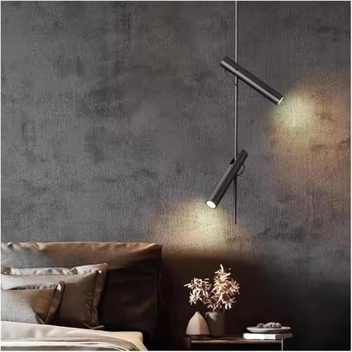 Lampe suspendue moderne noire mate à 2 têtes orientables GU10
