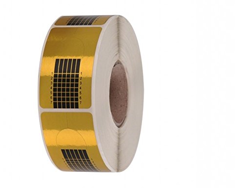 GS-Nails 500 Modellierschablonen Eckig selbstklebend Square-Gold Nagelschablonen für Gel Verlängerung Cover