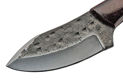 Szco Supplies Faca de esfolar estilo ferreiro forjada à mão de 15 cm com bainha de couro 203423 marr