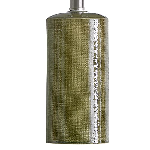 G-Safava 20.25 Inch Modern Ceramic Table Lamp Set Of 2, Small Farmhouse Bedside Lamp Green Nightstand Lamp End Table Lamps For Living Room Bedroom Study Office #TOP7