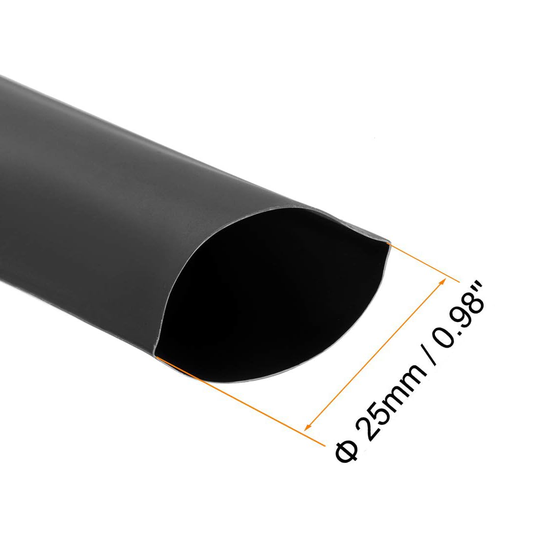 Unifizz Heat Shrink Tubing 25mm Dia 41mm Flat Width 2:1 Ratio Shrinkable Tube Cable Sleeve 1m - Black - Image 2