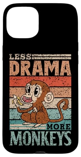 Less Drama More MonkeysiXEh}EAEL[ o[ L[Y  Ȃ X}zP[X iPhone 15 Plus p
