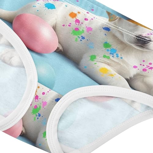 Playful Puppy White Colorful Blue Cute Panties Girl Toddler Underwear Floral Cotton Stylish Briefs Girls Undies 2t4