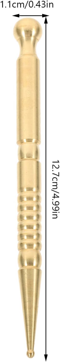 Healeved Brass Acupoint Tool for Trigger Point Massage Acupressure Pen for Muscle Relief and Improved Circulation Portable Massage Hand Tool Acupressure Stick