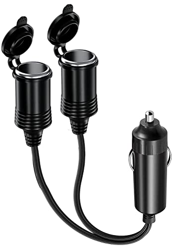 RUNCCI-YUN 12 V/24 V Divisor Encendedor de Cigarrillos,Cable de Extensión para Mechero de Coche, Toma de Mechero para Coche 1 a 2 Enchufe de Encendedor 2 vías Toma de Mechero para Coche Dual