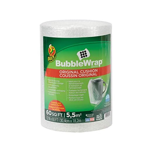 Duck Brand Bubble Wrap Roll, Original Bubble Cushioning, 12" x 60', Perforated Every 12" (287007)