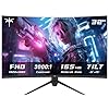 KTC Monitor curvo para juegos de 32 pulgadas, monitor de PC FHD 1080P 165Hz, 1500R, 122% sRGB con HDR, FreeSync Premium, HDMI 2.0×2, DisplayPort 1.4, compatible con VESA, inclinación ajustable, cuidado de los ojos, H32S17C