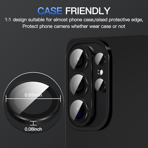 Suoman for Samsung Galaxy S26 Ultra Camera Lens Protector,[Strong Adsorption] Full Coverage Premium Tempered Glass Metal Frosted Rear Camera Cover for Galaxy S26 Ultra - Black by Suoman - Image 7