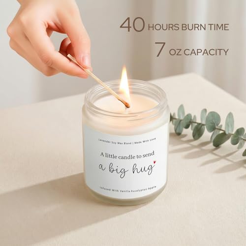 Image of Thinking of You Gifts for Women, Big Hug Candle Get Well Candle | Sympathy, Cheer Up, Comfort Gifts, Feel Better Inspirational Gift, Send A Big Hug Candle 7Oz Lavender Scented Candle