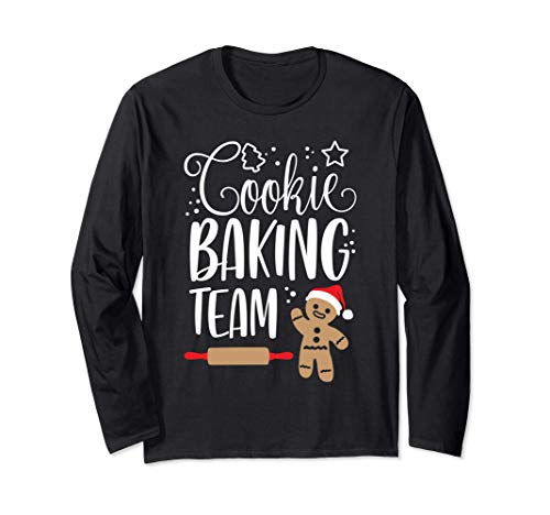 Cookie Baking Team Christmas Squad Squad Xmas Crew m Gingerb Maglia a Manica