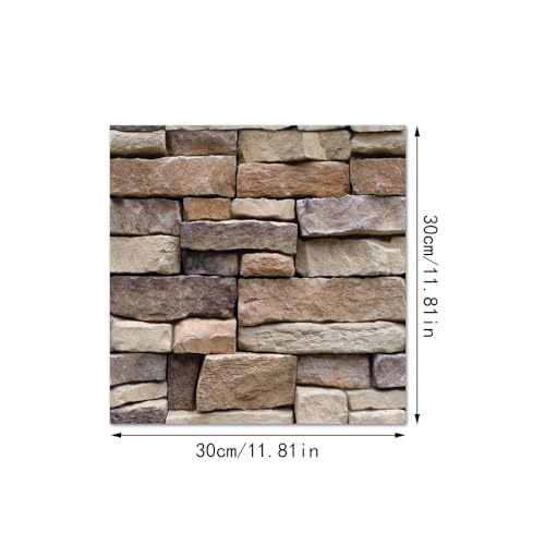 YapitHome 10 Stücke 3D Wandpaneele Selbstklebende Ziegel Tapete, 30x30cm Wasserfest Steinoptik Wandsticker für Badezimmer,Wohnzimmer,Küche,Schlafzimmer