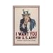 MAIHAIBAO Vintage Uncle Sam I Want You for U.S. Army Canvas Wall Art - Classic J.M. Flagg Patriotic Poster - Retro Military History Decor - 12x18 Inch (Unframed)