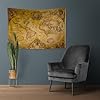 YONGFOTO 100x70cm Carta Geografica Arazzo, Colorato Mappa del Mondo Arazzi Occidentale Famoso Le Persone Ritratti Terra Fiore Pianta Arazzo Per Dormitorio Decor Coperta E-lezione #3