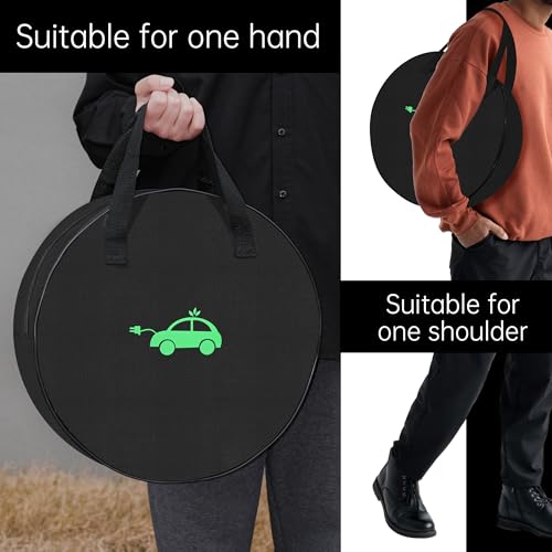 MCEVKELN EV Tragbare Kabeltasche Ladekabel Tasche 40cm, haltbarer Aufbewahrungstasche für alle Kabel & Autozubehöre, Aufbewahrung (1680D Nylon) Kofferraum- & Ladekabel-Organizer für Typ2- & Typ-1-Kabe