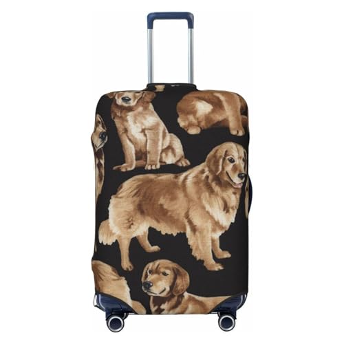 Golden Retrievers Print Luggage Suitcase Covers Elastic Washable Luggage Protector Luggage Covers For Suitcase