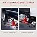 GAOLLY Air Hydraulic Bottle Jack, 50 Ton (110000) lbs Hydraulic Bottle Jack with 10.43''-19.88'' Lifting Range & Manual Hand Pump, for Pickup, Truck, RV, Auto Repair