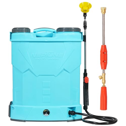 Neptune Simplify Farming Knapsack Battery Sprayer 12V x 12Amp Double Motor | High Pressure Spray Gun up to 20 Ft Spray | 20 Liter Tank | Ideal for Agriculture & Garden Spraying