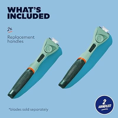 Dollar Shave Club | Razor Handle (2 Pack) Green | Replacement Razor Blade Handles | Not Compatible with Other Razor Brands
