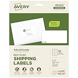 Avery EcoFriendly Recycled Shipping Labels, 2' x 4', White, Permanent Label Adhesive, 250 Printable Labels (48263)