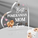 WATINC Appreciation Gifts for Dog Mom - Pomeranian Keepsake Award for Women, Funny Dog Lovers Acrylic Table Plaque Sign, Desk Centerpiece for Gift Basket, Birthday, Thanksgiving, Mothers Day