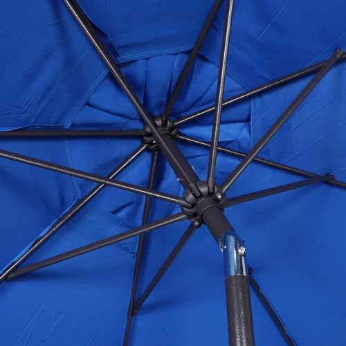 Image of Blissun 9' Outdoor Patio Umbrella, Outdoor Table Umbrella, Yard Umbrella, Market Umbrella with 8 Sturdy Ribs, Push Button Tilt and Crank