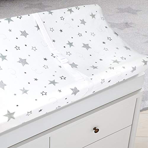 American Baby Company Printed 100% Natural Cotton Jersey Knit Fitted Contoured Changing Table Pad Cover, Super Stars, Soft Breathable, for Boys and Girls - Thumbnail 7