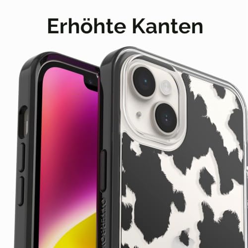 OtterBox Symmetry Clear Hülle für iPhone 14 Plus, stoßfest, sturzsicher, schützende dünne, 3X getestet nach Militärstandard, Cow Print – Ansicht 3