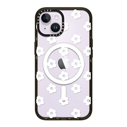 CASETiFY CpNg iPhone 14 P[X [MILKi (4x MIL-STD-810G)/2.5m̗NA/MagSafe ɑΉ] - Ditsy Daisies - White - ObV[ ubN