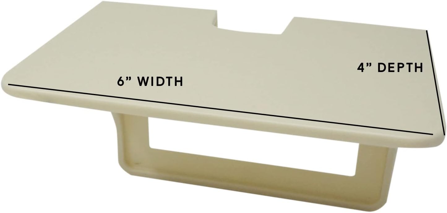 BeraTek Industries Power Perch Single Wall Outlet Shelf | Home Wall Shelf Organizer for Bathroom, Kitchen, Bedrooms, Dorm Rooms (Almond, Horizontal Outlet 2 Pack)