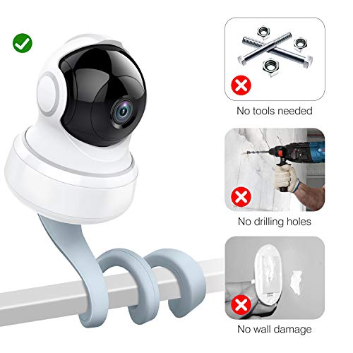 MoKo Supporto Universale per Monitor per Bambini, Accessorio per Bambino, Alza Flessibile per Fotocamera, Supporto in Silicone per Audio Digitale, Compatibile con Motorola Arlo - Grigio