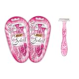 BIC Miss Soleil   Rasoirs Jetables pour Femme, 3 Lames avec Bande Lubrifiante pour un Rasage Précis et Doux   Lot de 2 Blisters de 4
