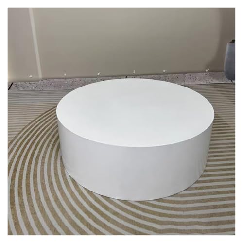 Table cylindrique blanche 80x15cm pour éviter les vitrines plates et vides